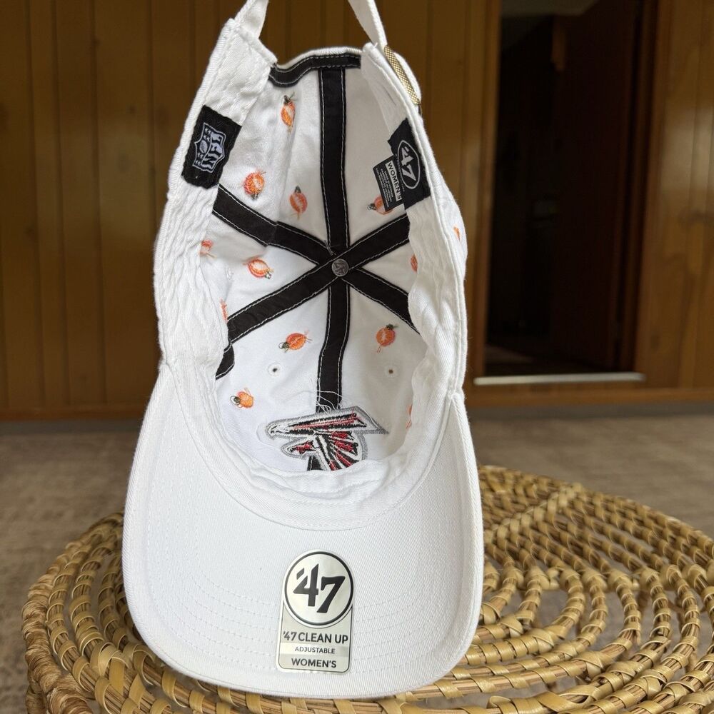 '47 Women's Atlanta Falcons Peach Logo White Confetti Clean Up Adjustable Hat - Picture 4 of 13